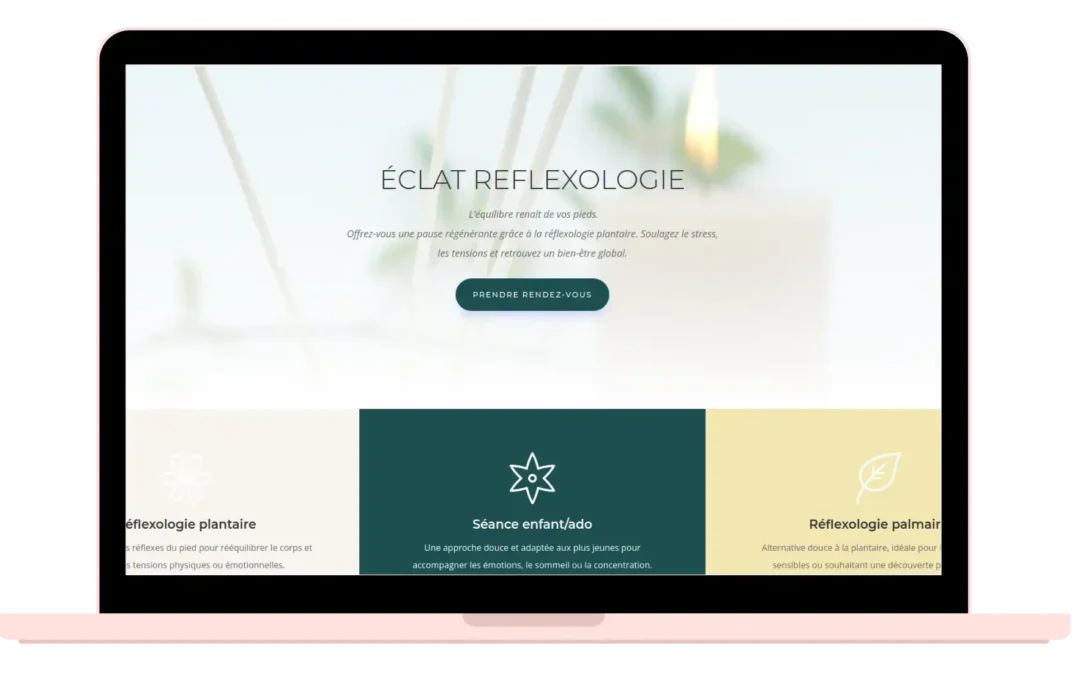 Template site One Page Eclat Reflexologie, modèle site one page